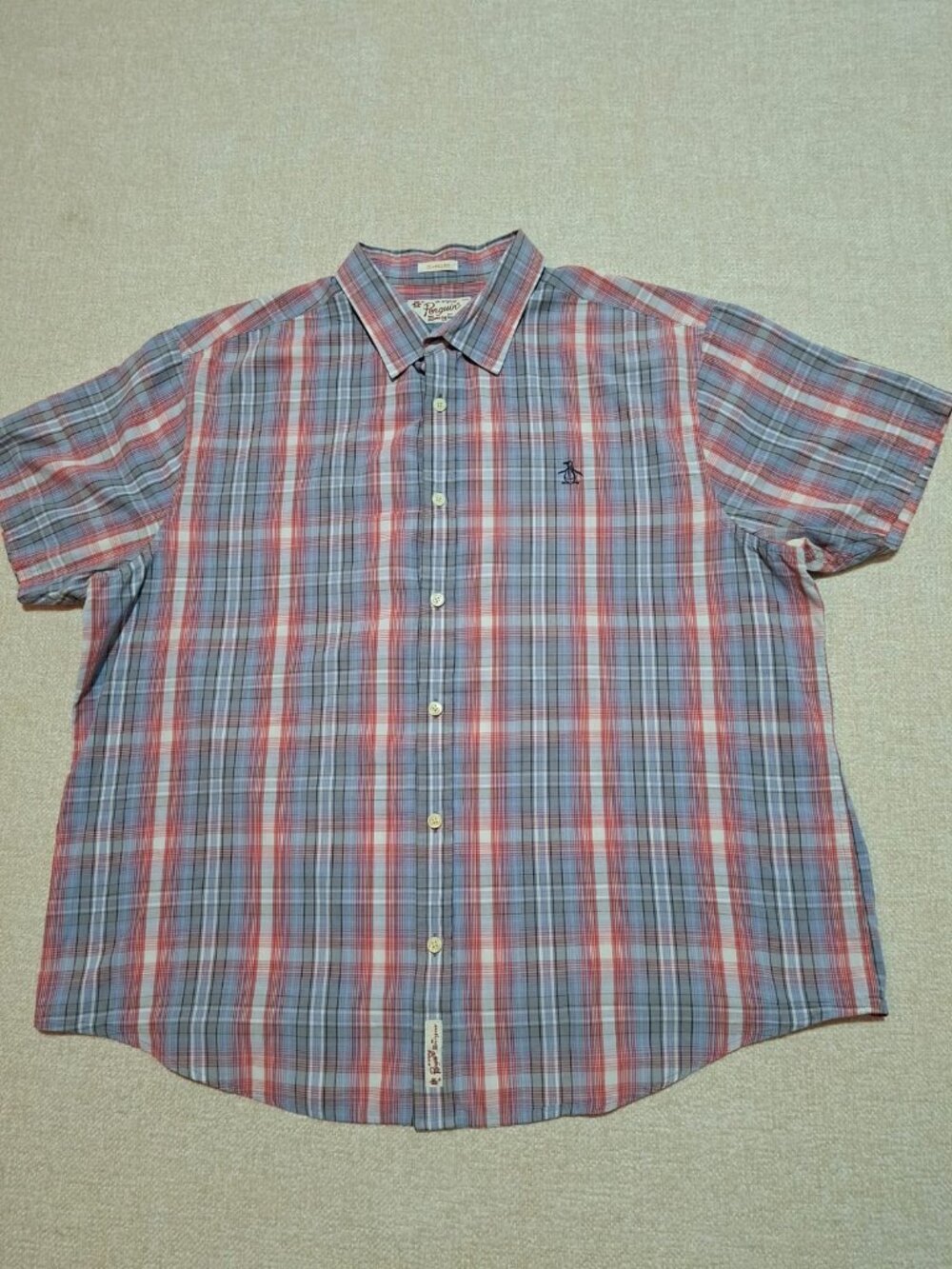 Original Penguin Munsingwear Classic Fit Plaid Short Sleeve Shirt XXL - Picture 2 of 10